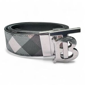 Burberry “TB” Reversible Belt w/ Silver Buckle